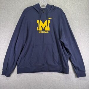 Nike Michigan Navy Blue Hoodie with Yellow Logo (large)